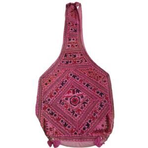 Reclaimed Fabric Indian shoulder purse Gypsy Boho Hippy Bucket Bag 15" X 33" NEW
